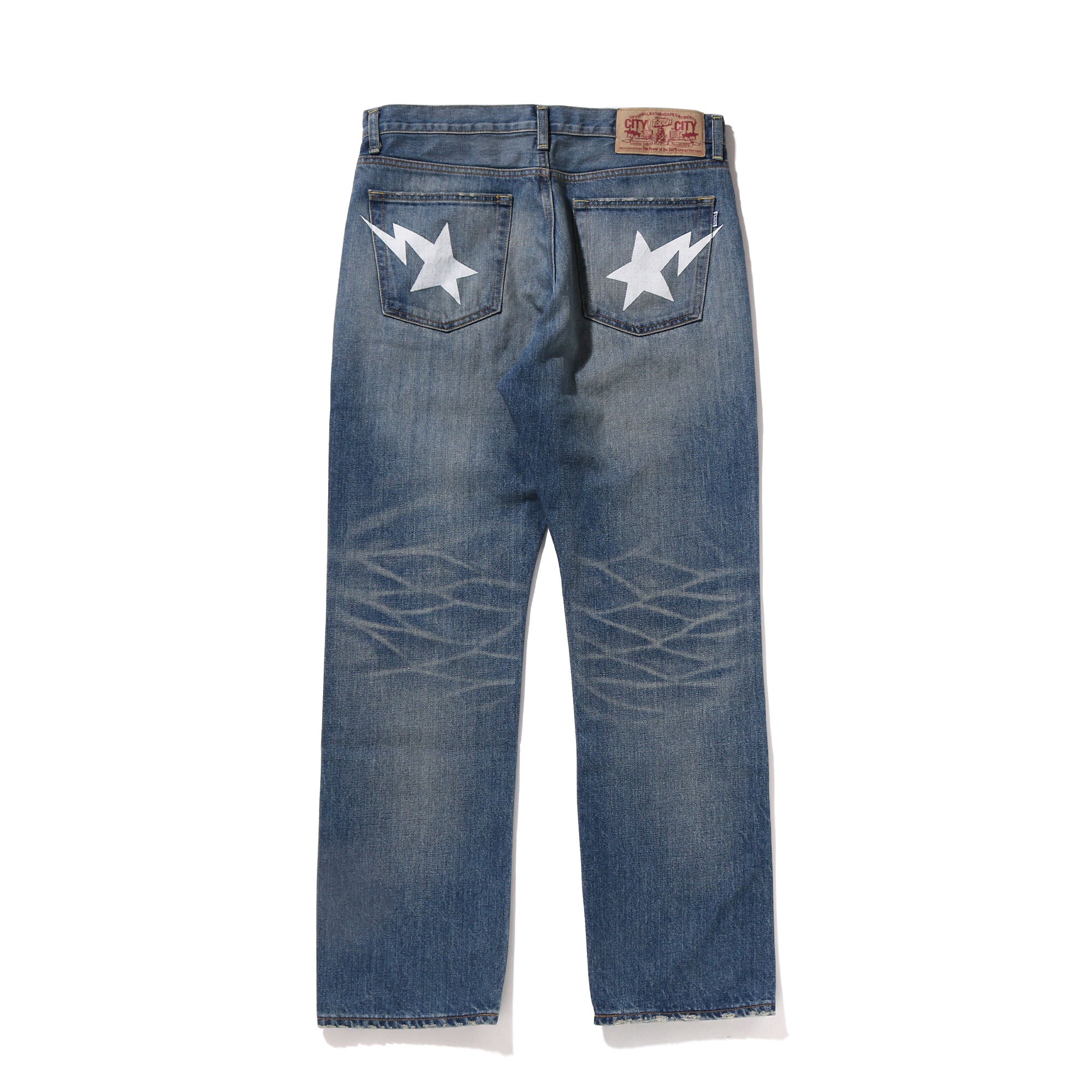 Bape Mens STA Regular Fit Denim Pants