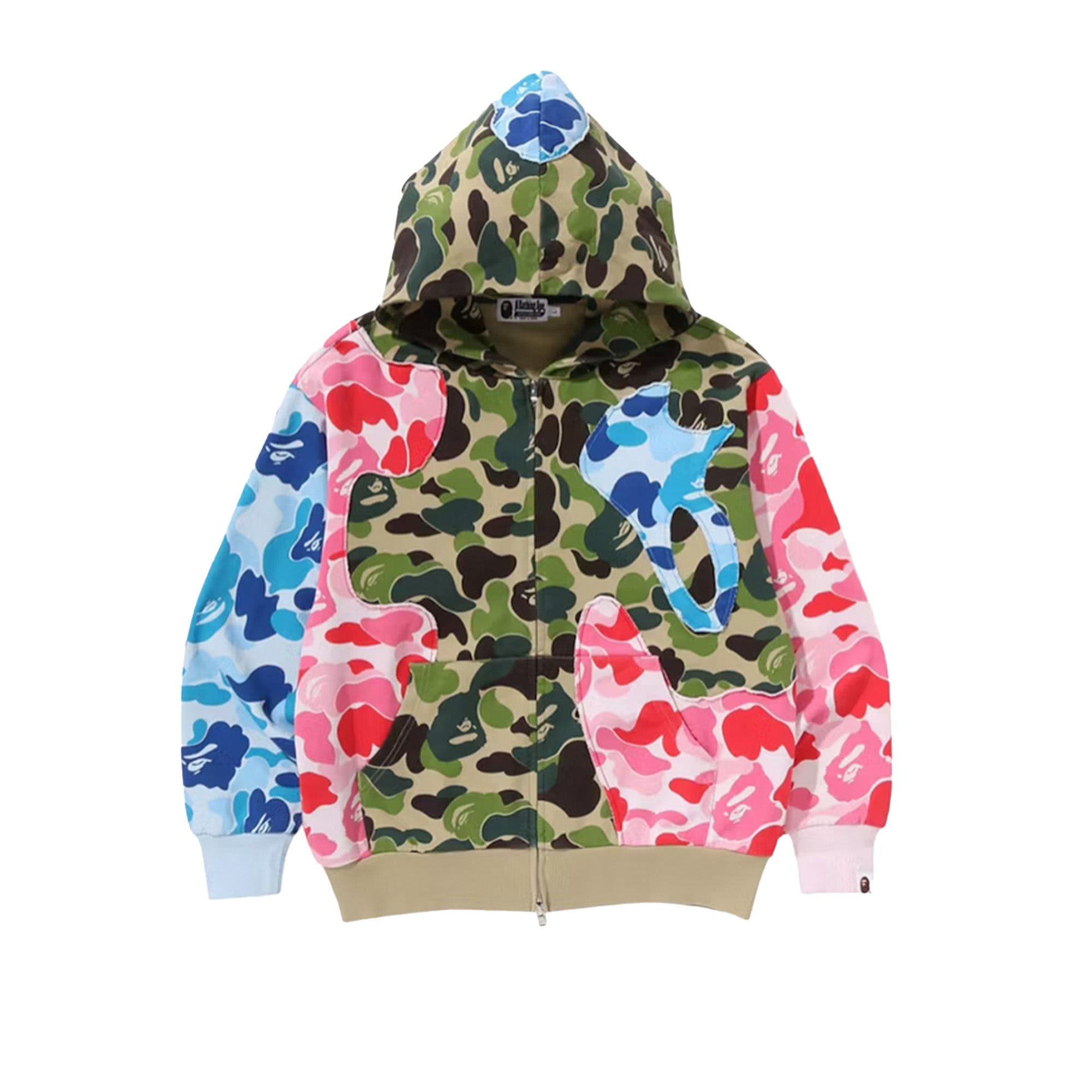 Bape Mens ABC Camo Patchwork Zip Hoodie
