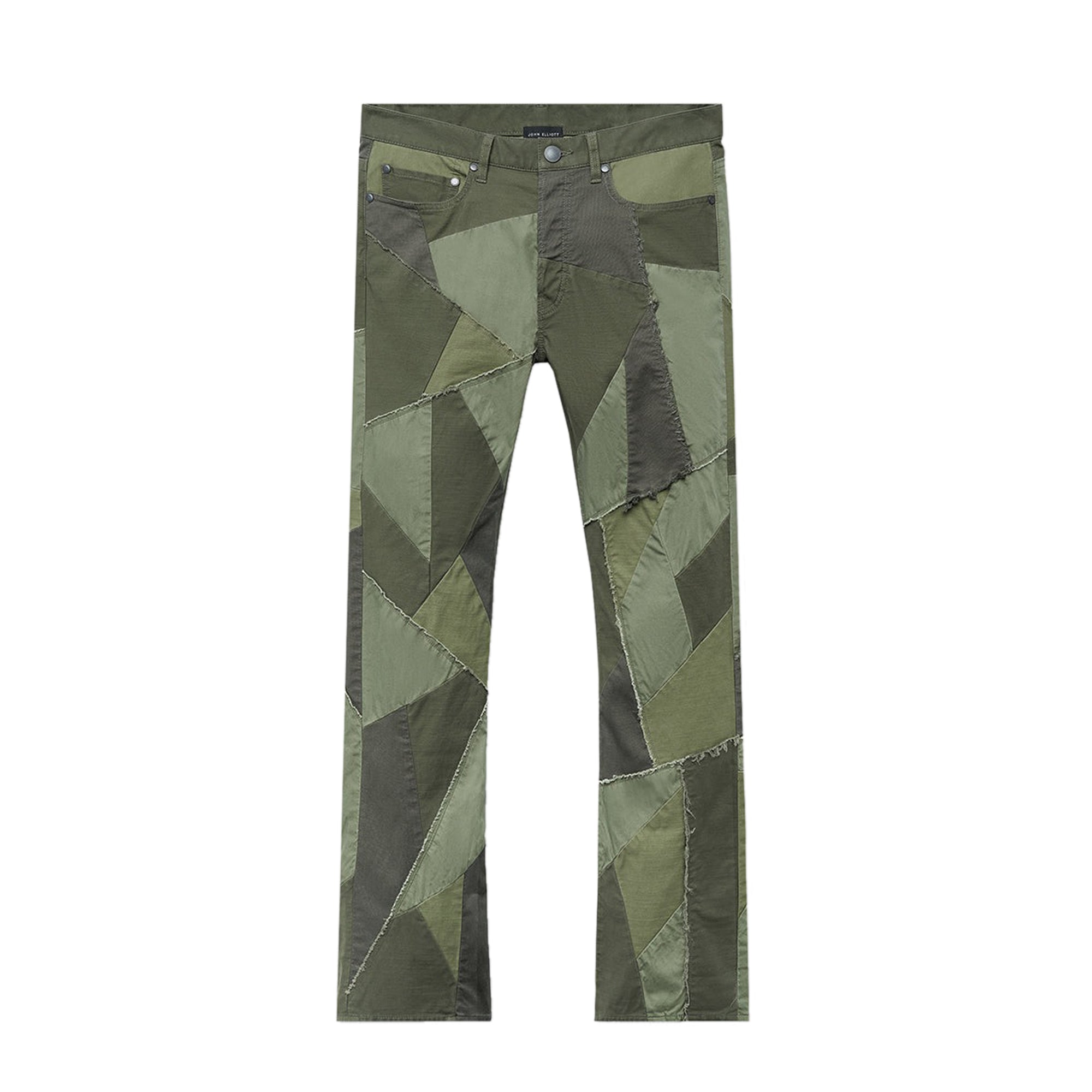 Buy Premium John Elliott Mens Patchwork Boot Cut Pants 'Olive' Online