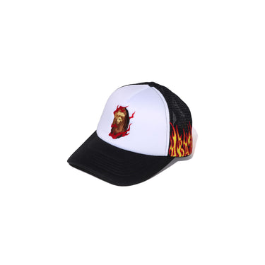 Bape Embroidery Fire Logo Trucker Cap M