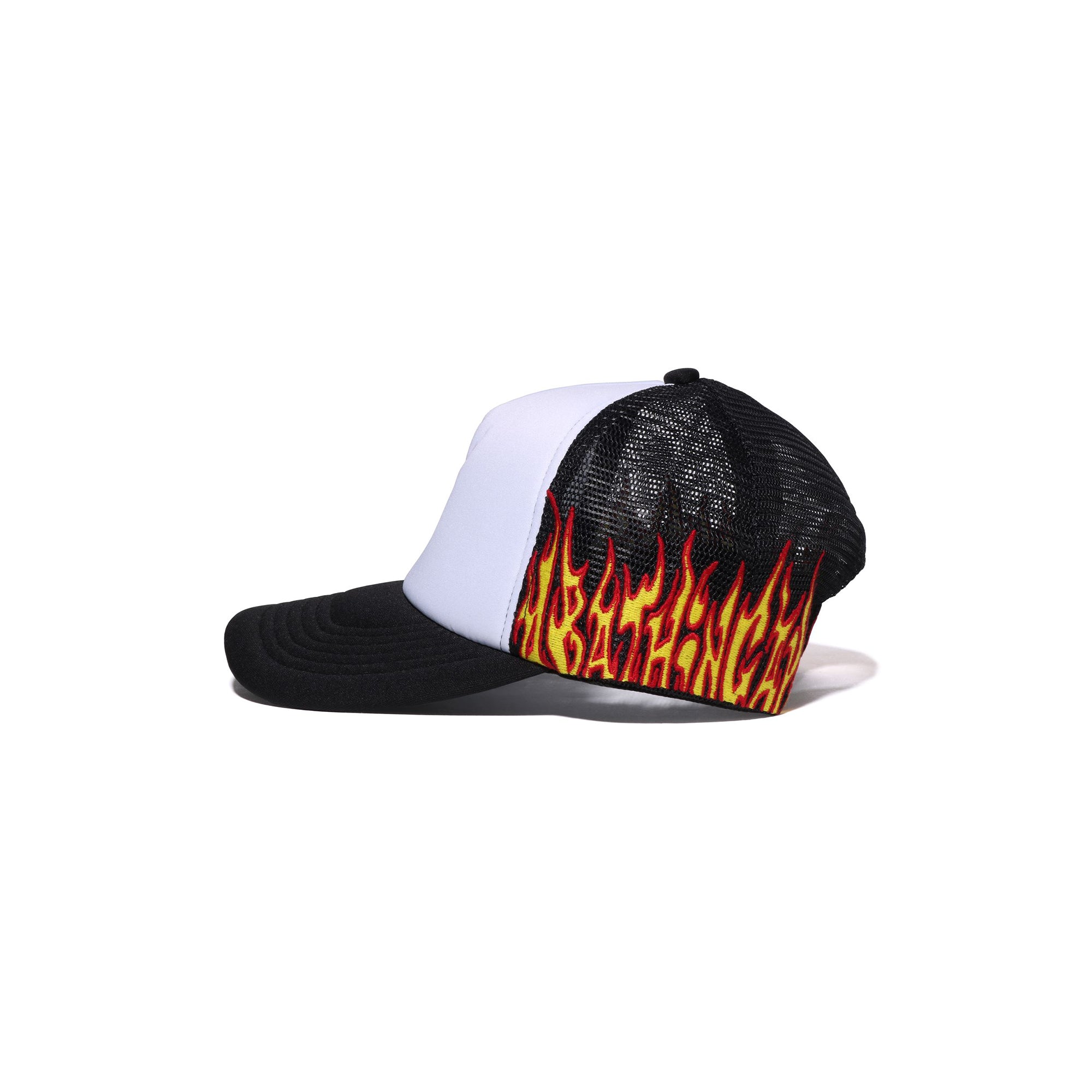 Bape Embroidery Fire Logo Trucker Cap M