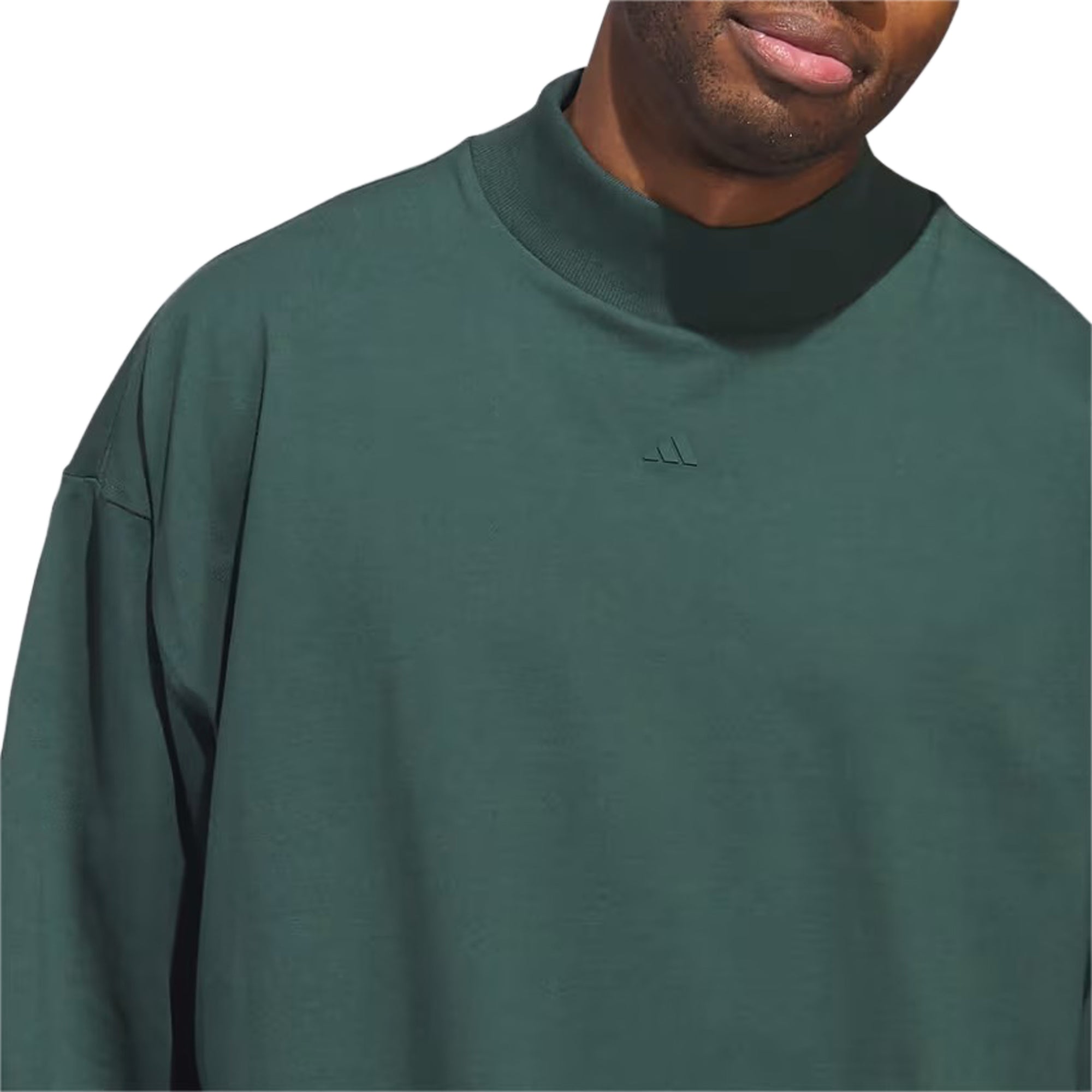 Adidas Basketball Long Sleeve Mineral Green Tee