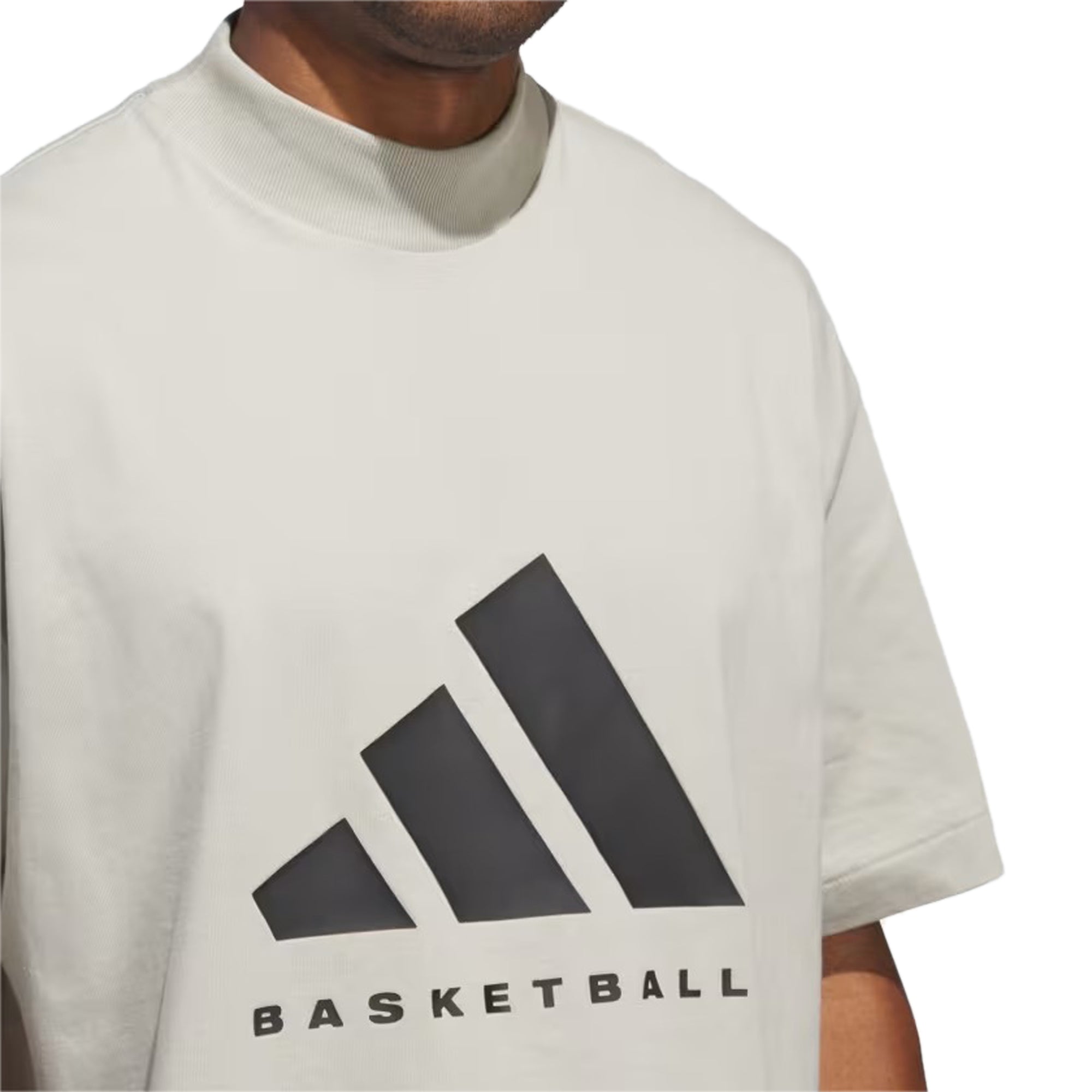 Adidas Mockneck Basketball Sesame Tee