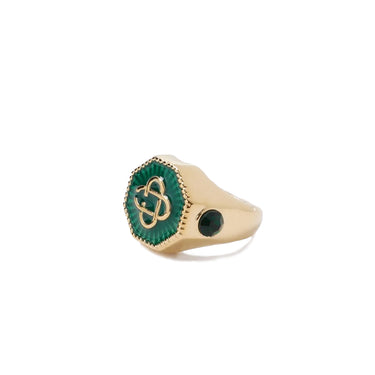 CasaBlanca Unisex Gold Plated Monogram Ring