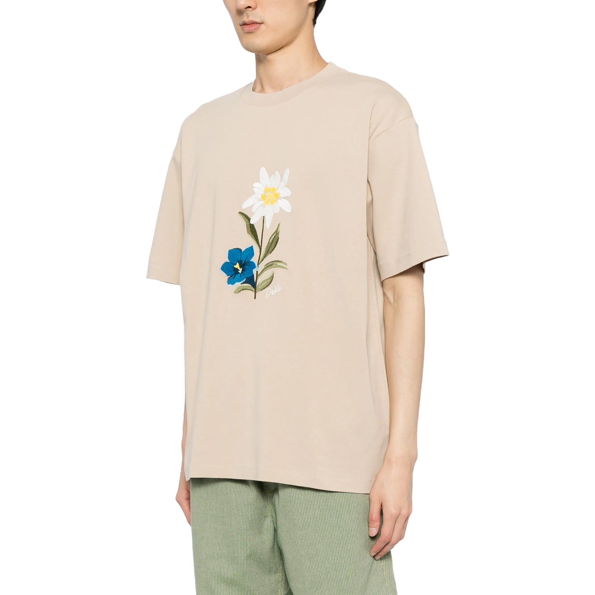 Drole de Monsieur Unisex Le Fleurs Brodées Tee