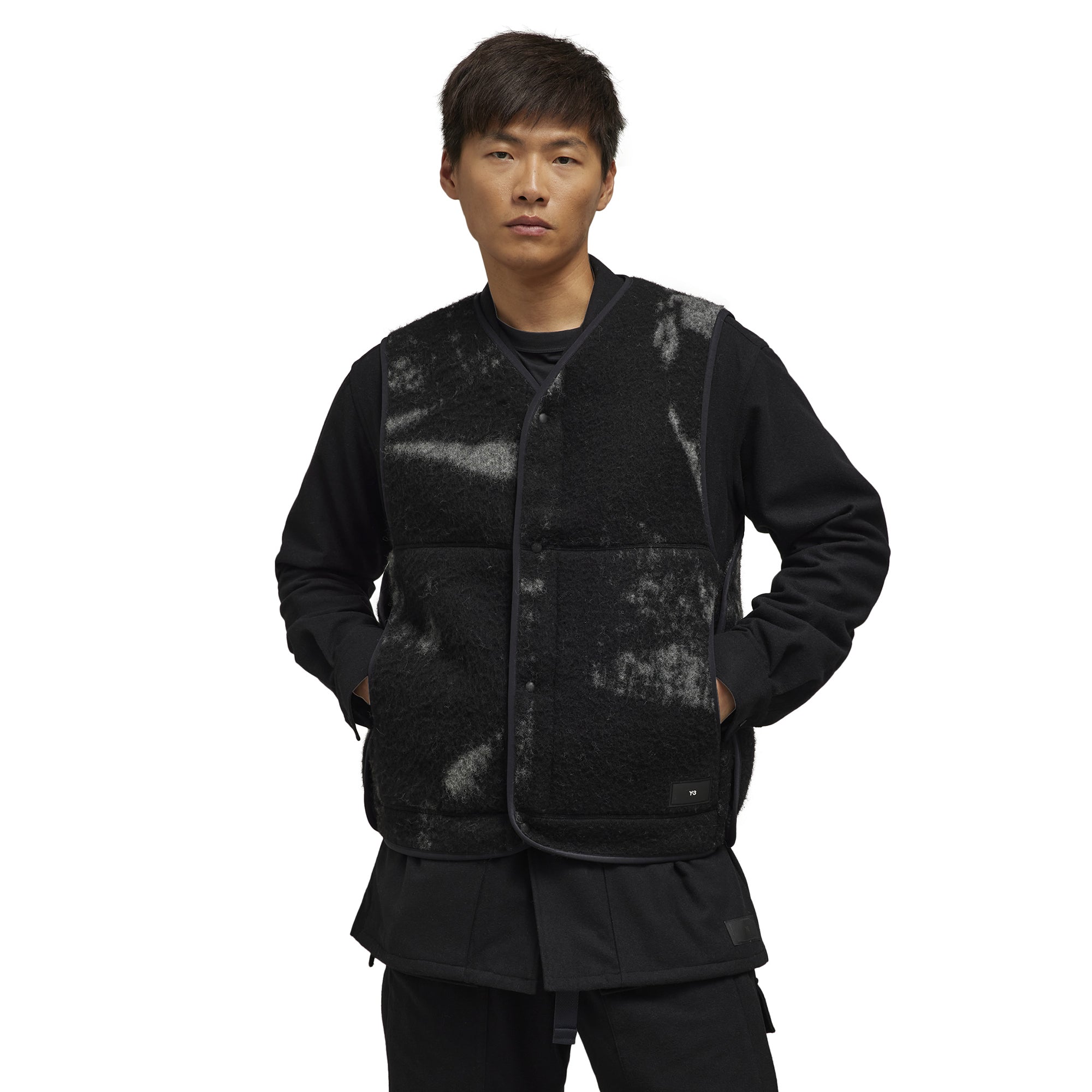 Adidias Y-3 Fuzzy Fleece Black Vest