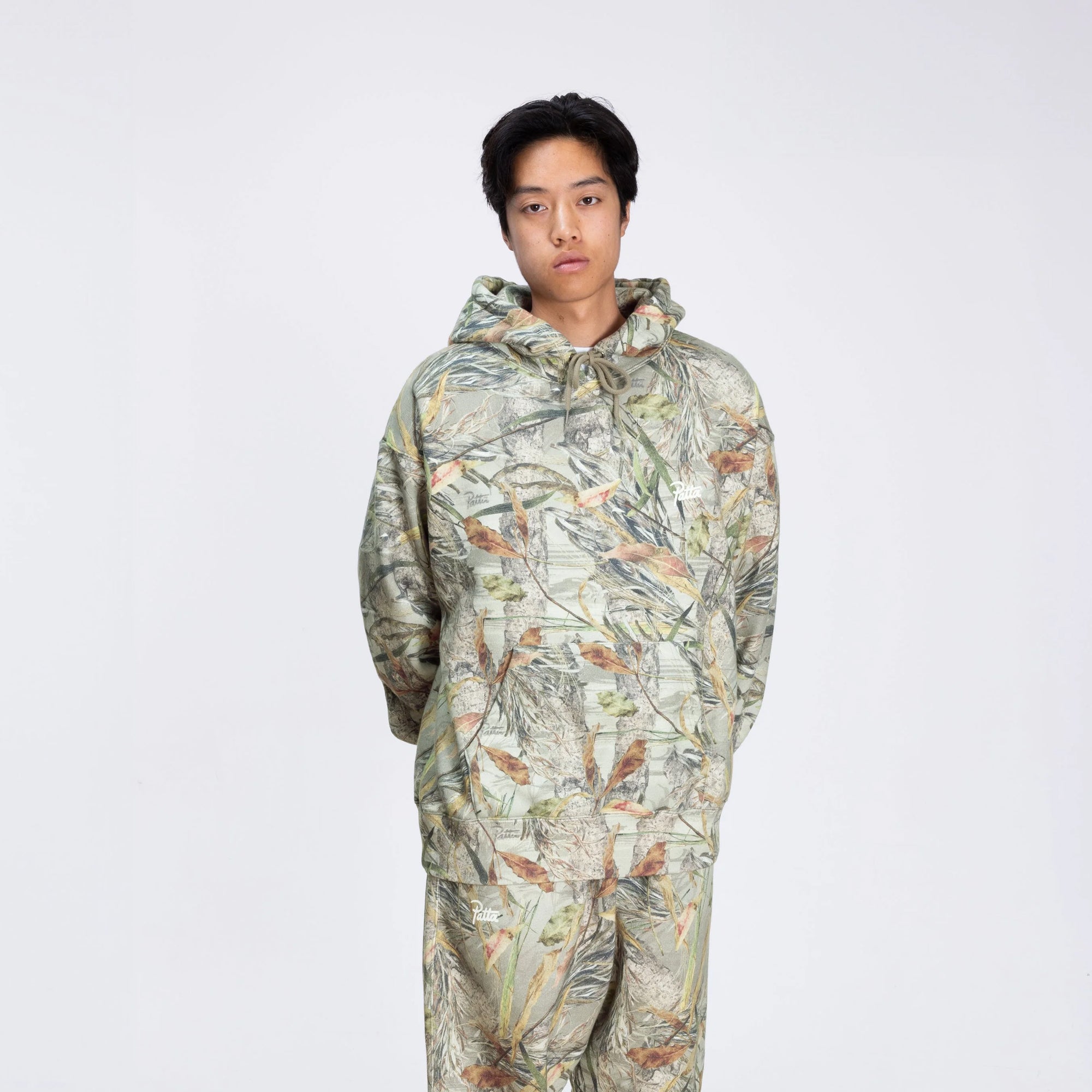 Patta Mens Nature Print Boxy Hooded Sweater