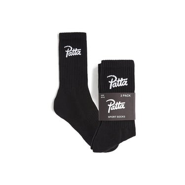 Patta Script Logo Sport Black Socks
