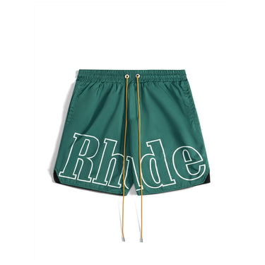 Rhude Logo Track Short Green