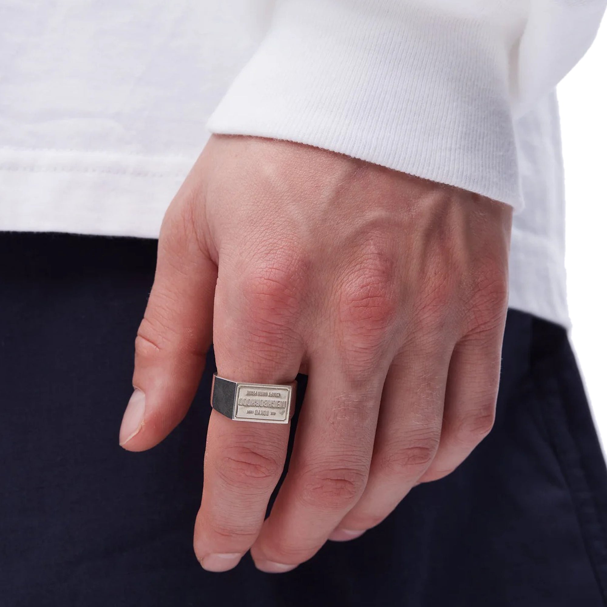 Buy Premium Neighborhood Mens Silver Signet Ring Online – Extra ...